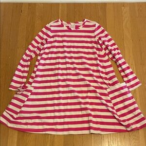 Hanna Andersson Pink and White Striped Tee Dress